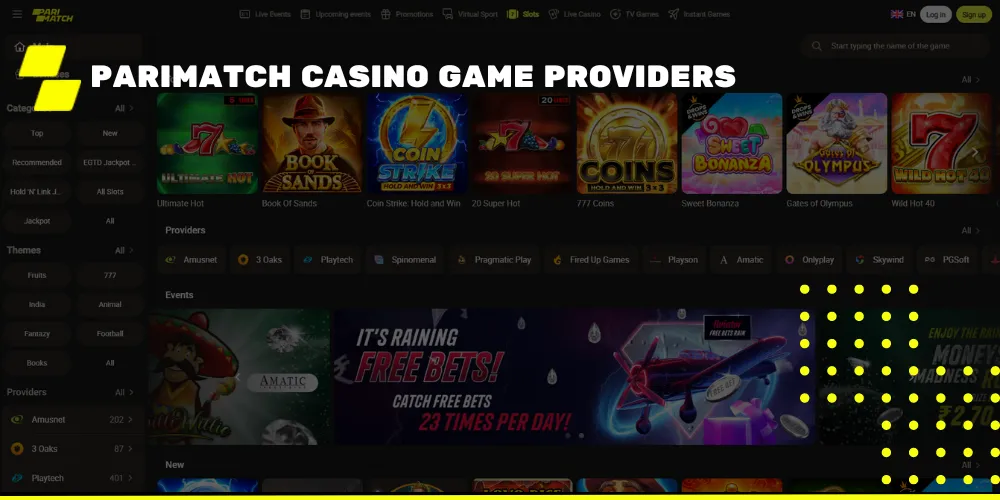 Parimatch Casino Game Providers